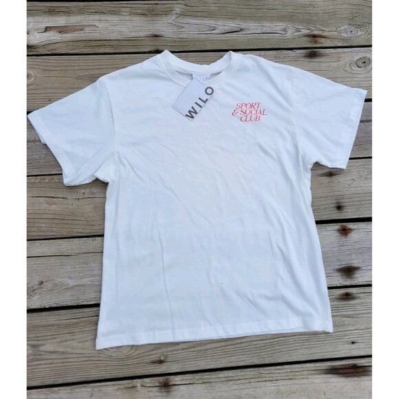 Wilo The Label Sport And Social Club White Cotton Tee T-shirt Size XS NWT - Picture 2 of 13